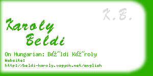 karoly beldi business card